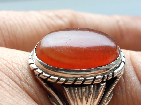 انگشتر قدیمی عقیق یمنی مردانه بش بارماخ a186_6