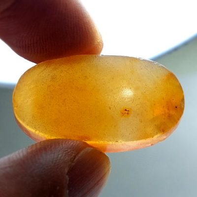 عقیق یمنی کهنه اصل تراش بیضی تخت عدسی n130_3