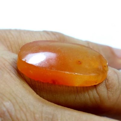 عقیق یمنی کهنه اصل تراش بیضی تخت عدسی n130_7