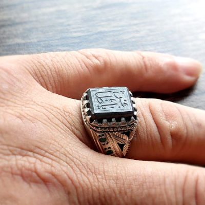 انگشتر مردانه حدید خطی یا ظافر 5