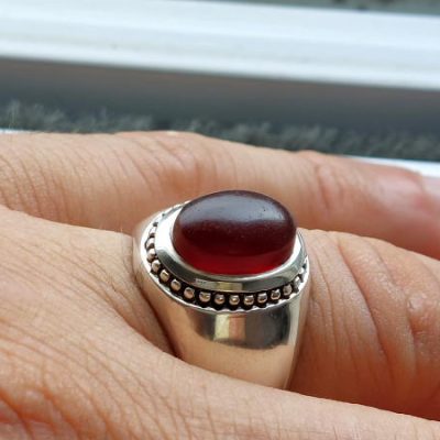 انگشتر مردانه عقیق یمن رکاب مهدی رحمانی f702_9