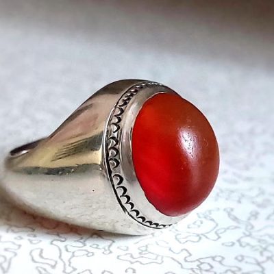 انگشتر نقره مردانه عقیق یمنی فیلی a198_9