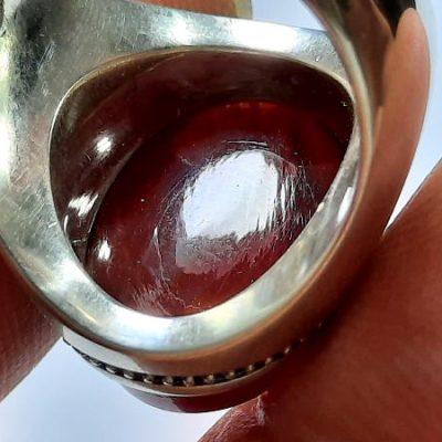 پشت نگین انگشتر مردانه عقیق یمنی f693_1
