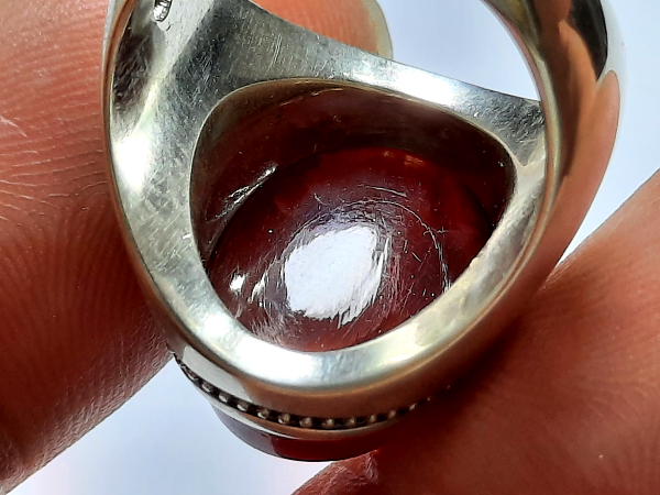 پشت نگین انگشتر مردانه عقیق یمنی f693_2