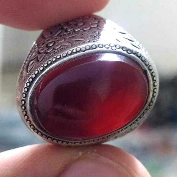 نگین انگشتر قدیمی عقیق یمنی f693_7